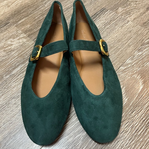 Madewell Remy Mary Jane Flat in Midnight Forest Suede NWOB Size 10 - Picture 5 of 10